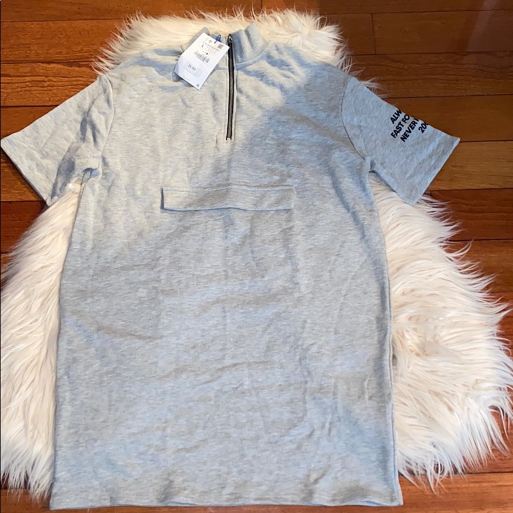 Zara grey sweatshirt dress